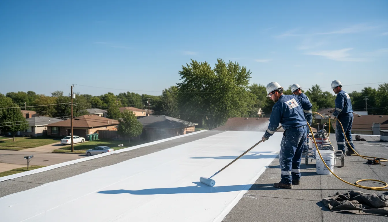 Commercial roof coating in Dennis, KS near me